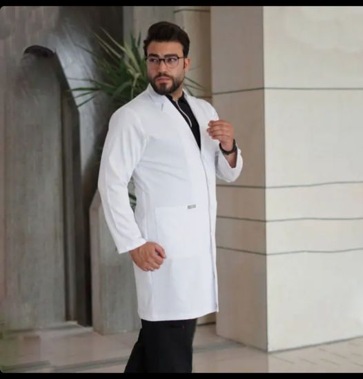 تصویر روپوش سفید مردانه مدل(figs)قد (۹۵-۱۰۰)سانت